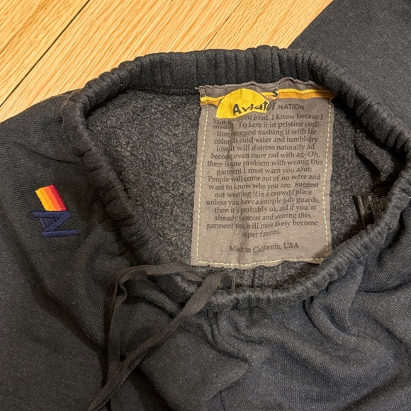 Aviator Nation Heart Stitch 4 Sweatpants in Charcoal - Picture 6 of 9